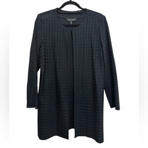 Ming Wang Long Line Black Textured Sweater Blazer - Size 0X